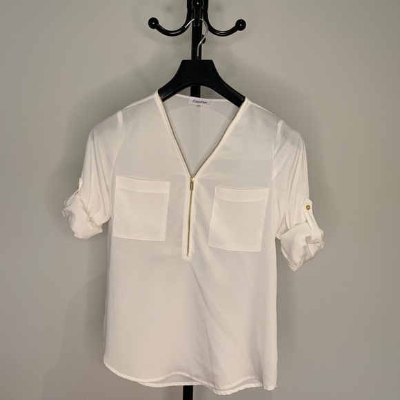 Calvin Klein Womens White Blouse - Picture 6 of 6